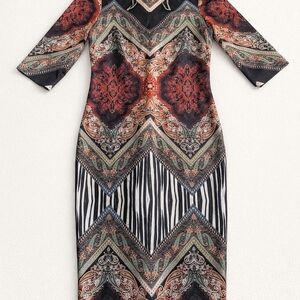 Beige by eci Vibrant Long Sleeve Dress